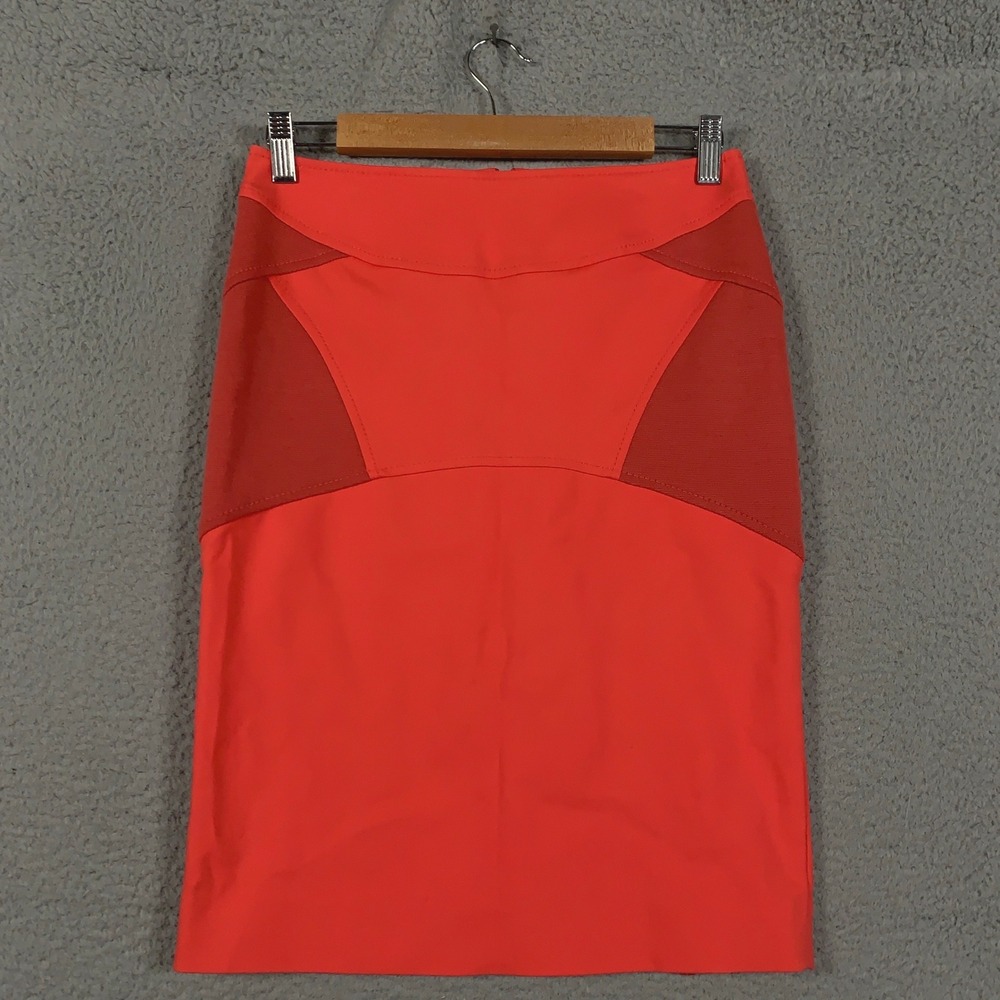 M Missoni Colorblock Pencil Skirt Women's IT 40 US 4 Orange Red Knit Panel Italy